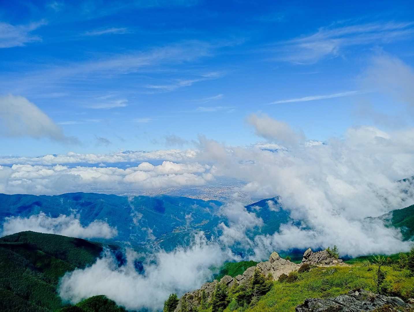 北アルプスは雲の中
