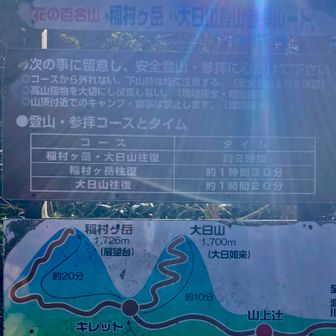 稲村ケ岳山荘に看板🪧
大日山への木道はかなり危険⚠️