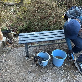 ありがたい、靴洗い場