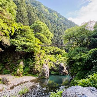 鳩ノ巣渓谷！遊歩道にある階段が本日の核心部
先生！わたしもうこれ以上がんばれません！