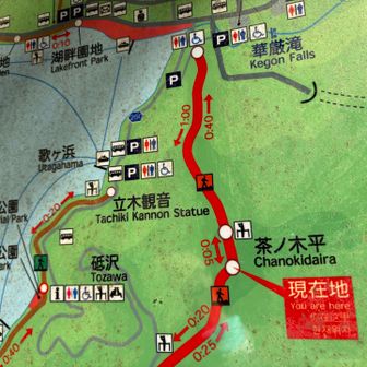 分岐に戻り地図を確認
あと5分で茶ノ木平の展望台？？