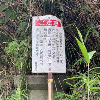 屯鶴峯にはハイキングコースが整備されていない旨の看板がありました