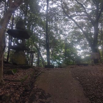 両見坂の頂上で右に行き、鶏籠山に登ります