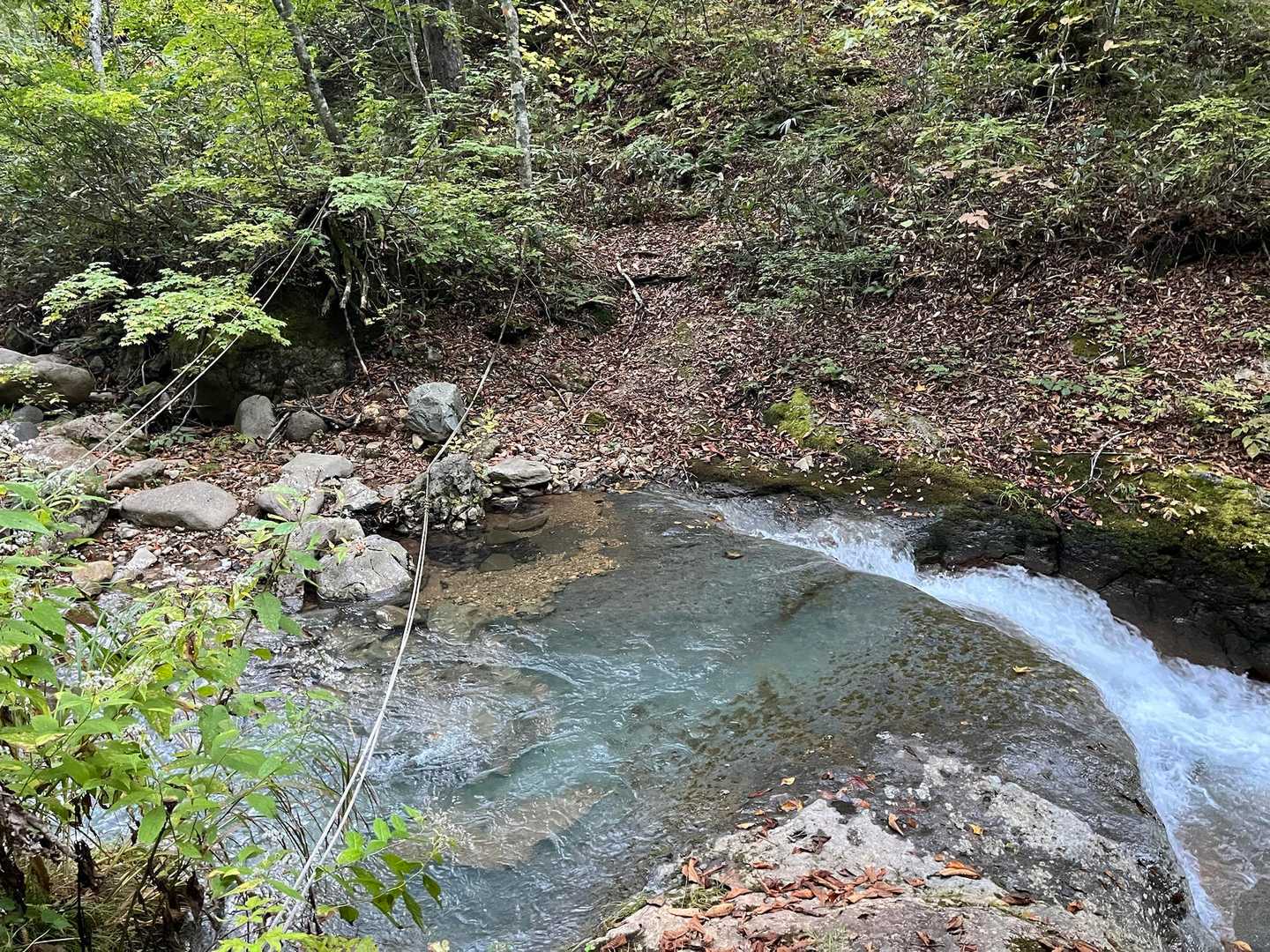本山行の核心部
向こう岸へは下流側を渡るか
