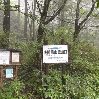 トイレ（簡易トイレだけど水洗で臭くない）に立ち寄り、ここからが浅間隠山への登山道。
一般的にはトイレのあった駐車場がこの山への入口のようで、ここからは登山客がチラホラ（ここまでのスライドはソロの男性お一人のみ）。
