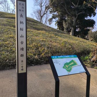 こんなのあるの知らなかった！
4世紀頃の古墳ですって。
前方後円墳です。