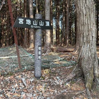 宮地山（標高512）　通過

山頂は開けてますが、山標は何故か隅っこに
