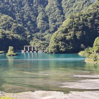 下山！奈良田温泉女帝の湯からの景色