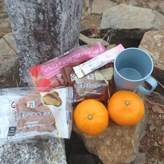 一瞬雨がパラつきましたが、山頂でゆっくりおやつしました😋