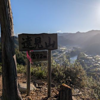 遠見山頂上です。
逆光で看板見えず😭
