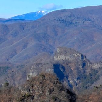 四阿山も雪、少なっ