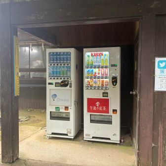飲み物の自販機も有ります🙌
約倍（¥300）とチョット高め😅
息子に500の飲み物渡したので助かりました🤗