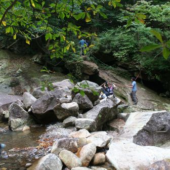 無事突破、振り返って他の方の渡渉を見る。