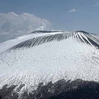 左奥から噴煙が上がってました。
噴火警戒レベル2
今現在は、前掛山に登れません。