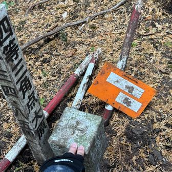 三角点見つけたけどＹＡＭＡＰのピークとは違うみたい😅