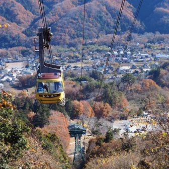 ロープウェイを真下から眺めます📸