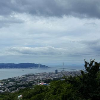 曇りながらも明石海峡大橋は綺麗に見えた