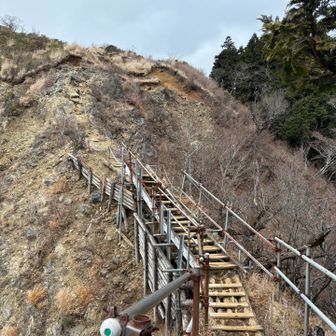 ここの崩落箇所が一番怖かった💦
去年の５月に初めてヤビツ峠から登った時より崩落進んでるのでは？？
とても悲しい😢