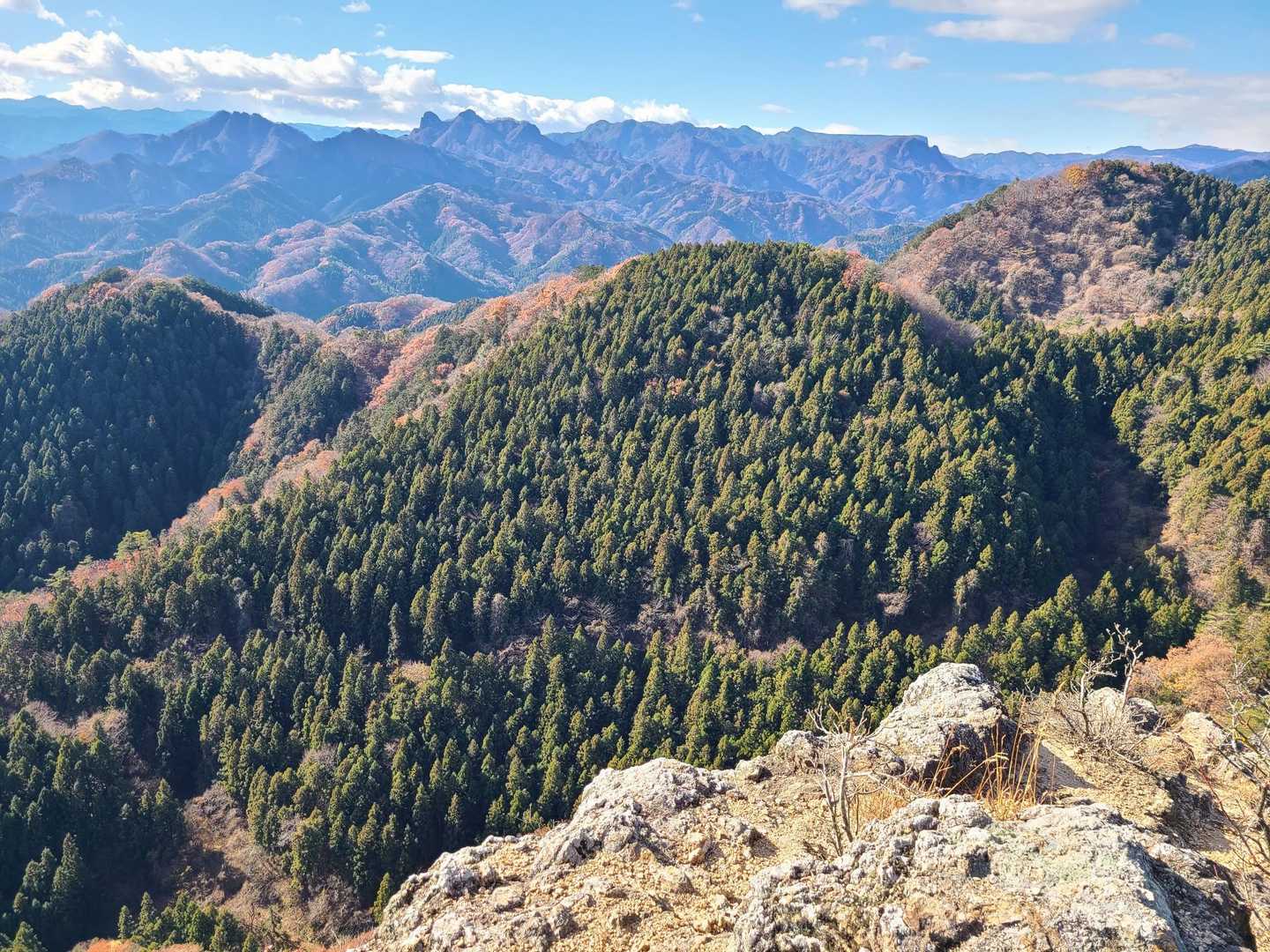平らな荒船山が見えます