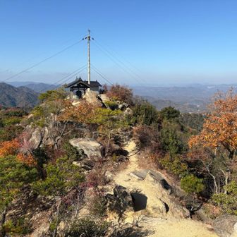 山頂表示と鐘撞堂方面