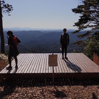 鶴岡山山頂、別名すわがね(諏訪ヶ峯陣城跡)の絶景展望所もチェックポイント
このデッキや至る登山道は最近の有志の整備だそうで、ここも地元に愛されている山なのだと嬉しく感謝🙏
戦国期、武田氏との攻防の折に織田の信ちゃんや明智の光ちゃんも布陣したそうな