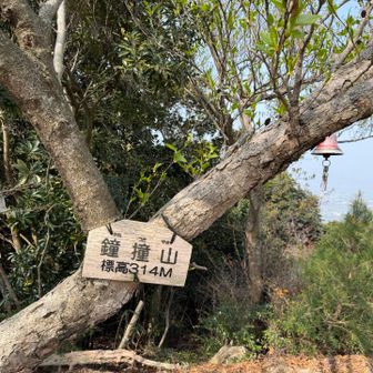 4座目。鐘撞山。3つほど鐘あり。2つを鳴らす。