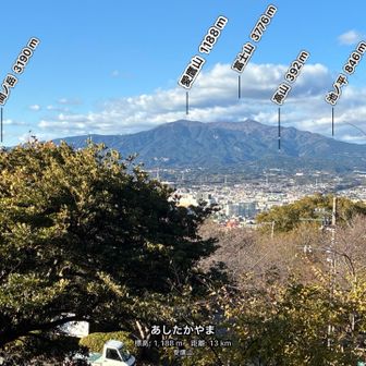 富士山は見えず