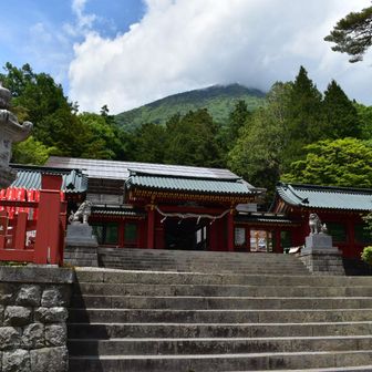 山頂はガスってますね