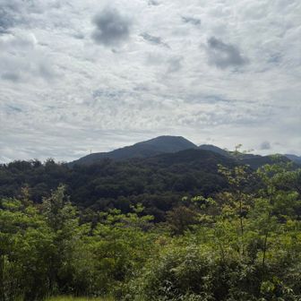 山頂から二上山が見える
あの山が噴火してできたのがこの山らしい