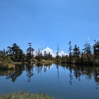 鏡平山荘の鏡池を彷彿させるこの景色を２人で独り占め💖