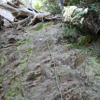 地蔵岳から下らずに大天井の方へ登り返す

これはロープ場？