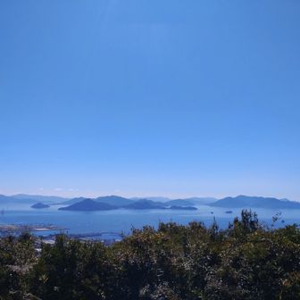 昨日は雨だったなあ〜と思いながら、
憩いの森登山口から歩いて〜
東峰から見える似島✨️

