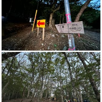 荷物の重さ合計16，5kg (水約5L含む)
夜明けと同時くらいに、名頃登山口から5名パーティでスタート！