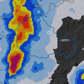 八ヶ岳で雹を降らせた雨雲が迫る
この後土砂降り+落雷