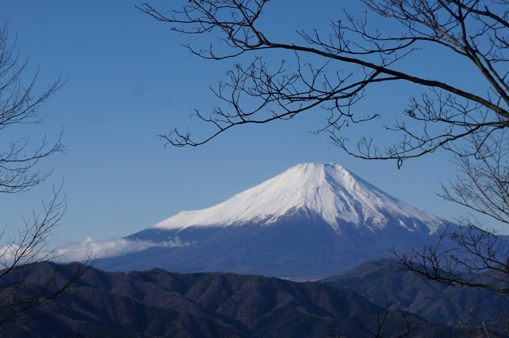 最初は頭だけ、加入道山に近づくに連れて裾野が広がる。
