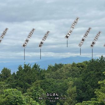 AR山ナビを発動。富士山はやはり雲の中か…