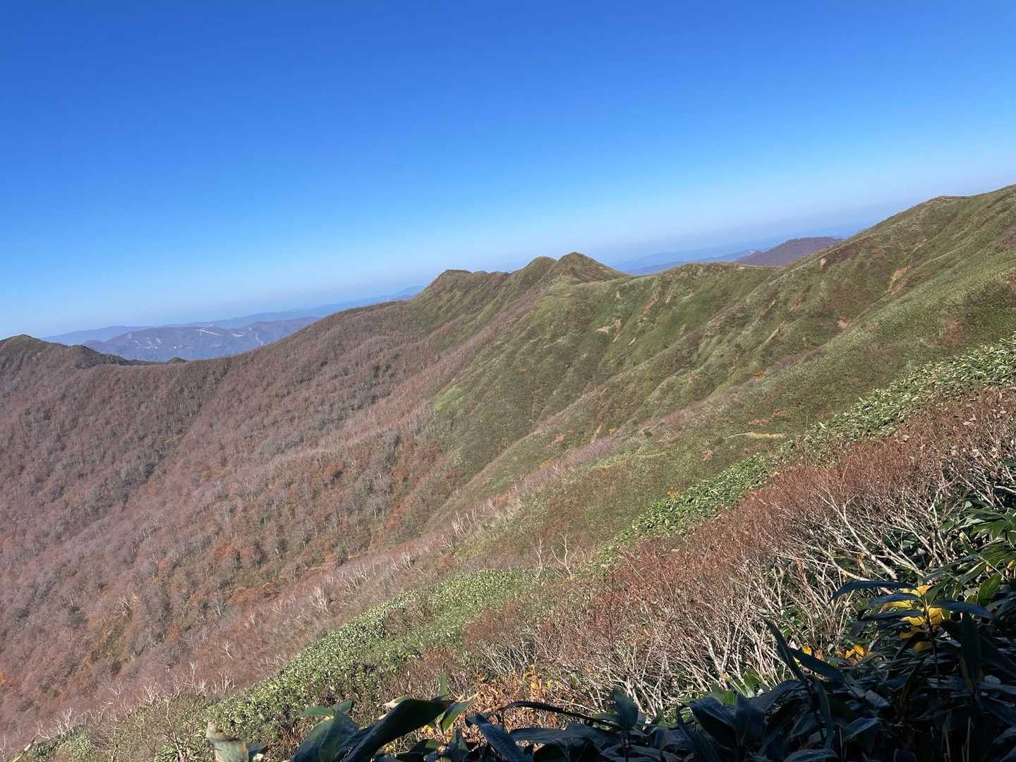 　シシゴヤノ頭と大源太山周回の稜線（尾根）