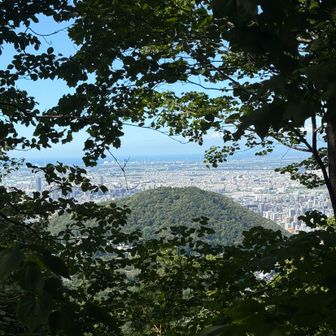 馬の背過ぎたところの、円山がきれいに見えるスポットです。
