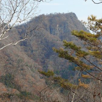 山頂から見る男体山