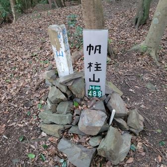 早くも、第一ピークの帆柱山に到着🎉