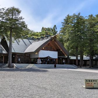 今日は人が少なかった

心地よきお天気の中で神前結婚式をやっていた！
コレも大吉兆らしい✨️
