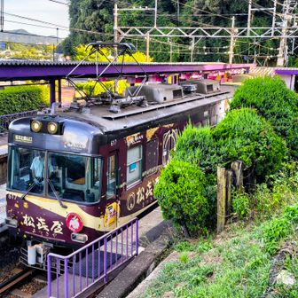 京阪石山坂本線　石山寺駅
紫の車両が雅び🟣