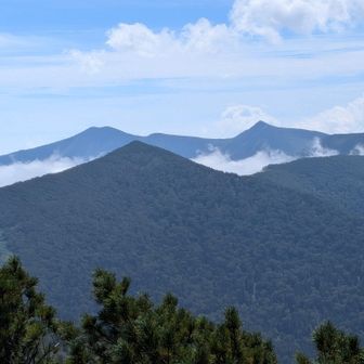 芽室岳とパンケヌーシ岳（だと思う）