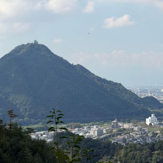ここでも金華山が見えます
