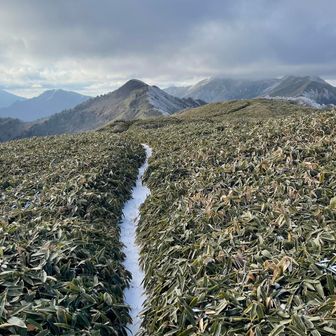 まずは景観が素晴らしい冠山の方向へ🥾