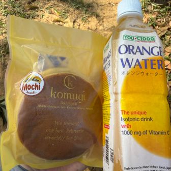 今日も補食はコムギのお餅どら焼き。
カタカナ銘記されてますが、日本では見ないオレンジウオーターもお勧め。