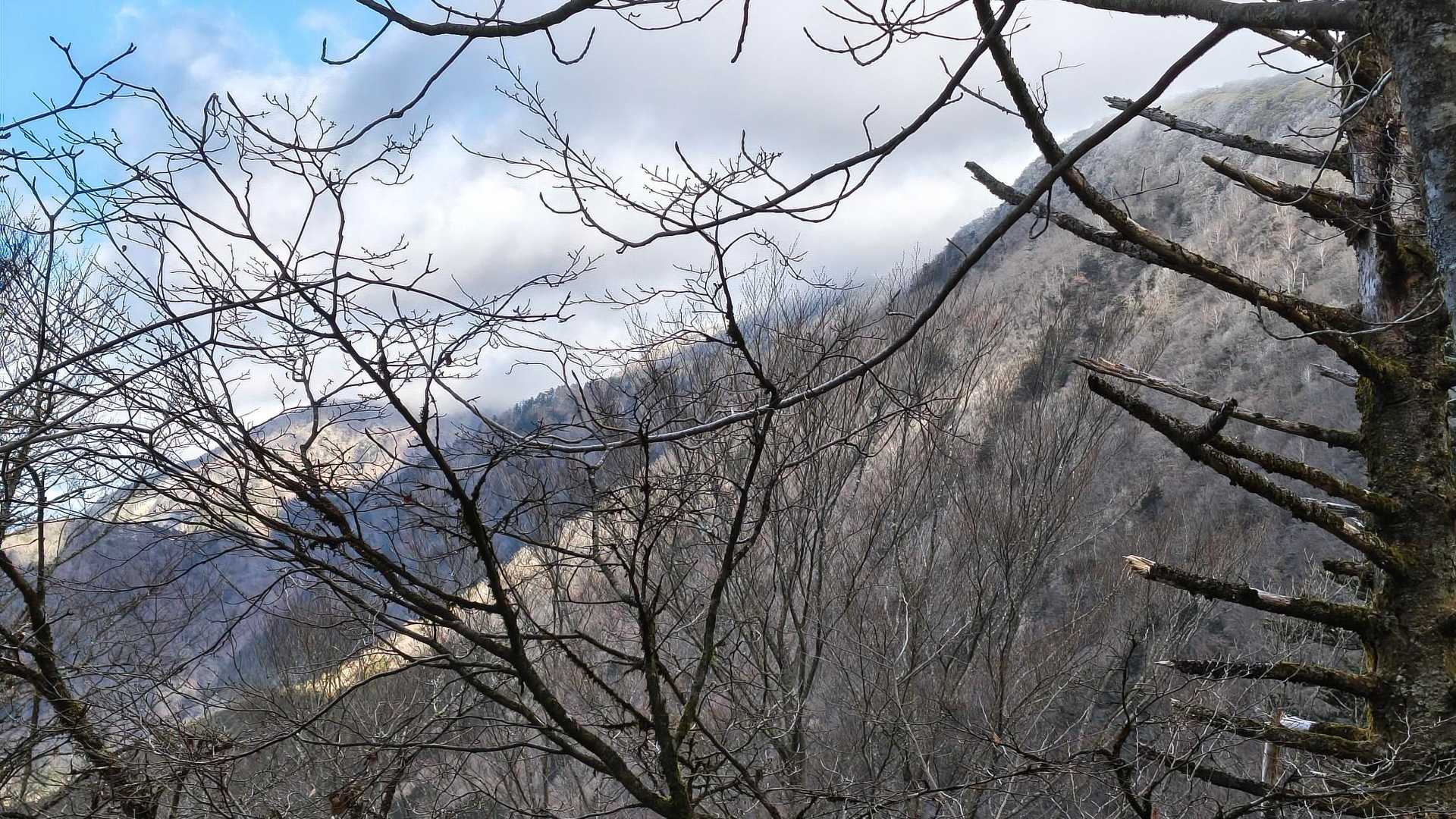 十枚山方面は雲の中