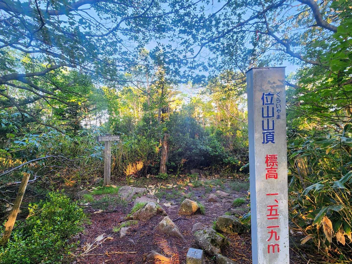 展望スポットは見事な逆光🌞写真は帰りに撮ることに。
で、暫く歩くと位山に到着⛰️