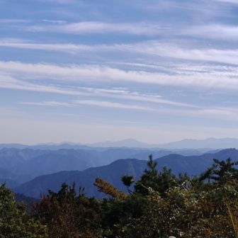 日の出山からの眺望✨
つるつる温泉近く14:30頃、下山途中に
ホットパンツに半袖Tシャツ、ハイソックス、革の登山靴のスーパーマンみたいなカッコいいおじさんと遭遇。
先を尖らせた槍のような棒や、爆竹を持って熊対策をして、日頃からこの時間から日の出山登山をしてらっしゃるそう。
2年前に一度ここで熊の後ろ姿を見たそう。話好きでしばらく歓談＆登山の勉強できた〜🩷🦸
しっかり対策して、ご自分の力量把握して楽しんでらして感心した。