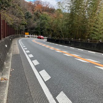 アイスロード終わり、六甲駅までは死のロード…は言い過ぎか😆

でも、🚙や🚚がビュンビュン通るのでとっても怖かったよー😱

⚠︎この道、ルート外れです
そもそも歩行者が歩いてもよかったのか？😅